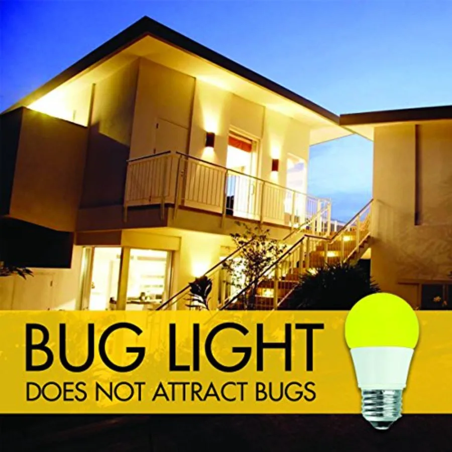 5W Equivalent LED Yellow Bug Light Bulbs, Non-Dimmable