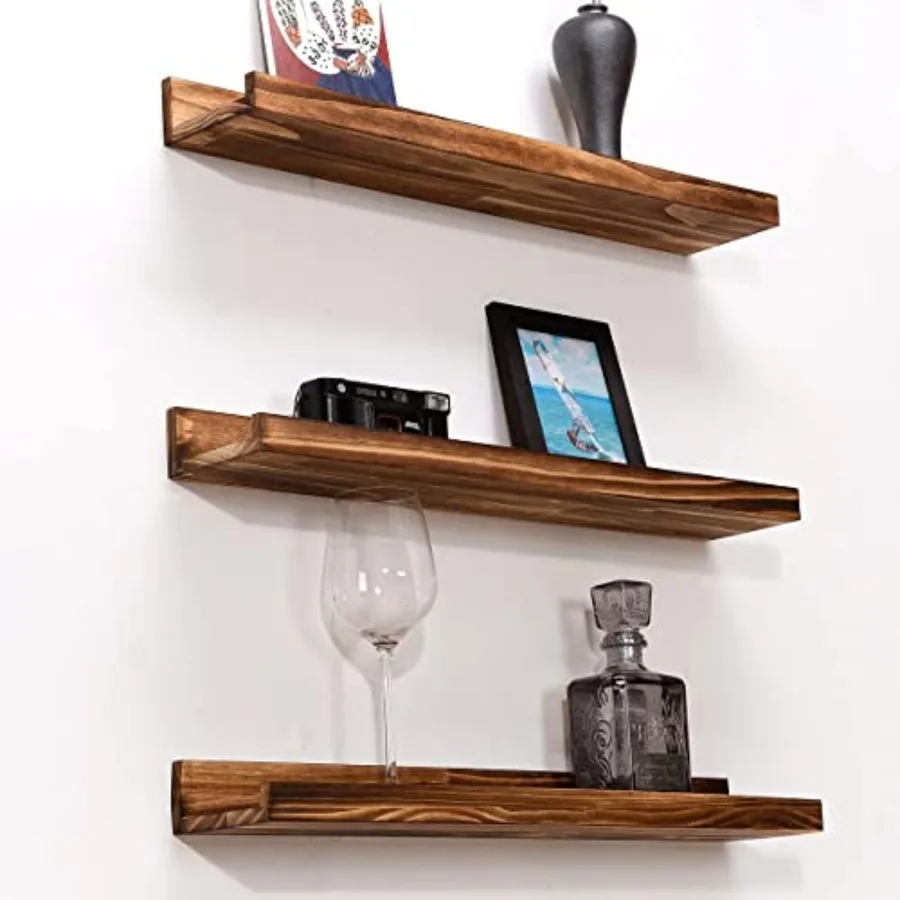 24 Inch Floating Shelves Handmade Wooden Picture Ledge Wall Shelf for Bedroom Living Room Office Kitchen Same Dimensions