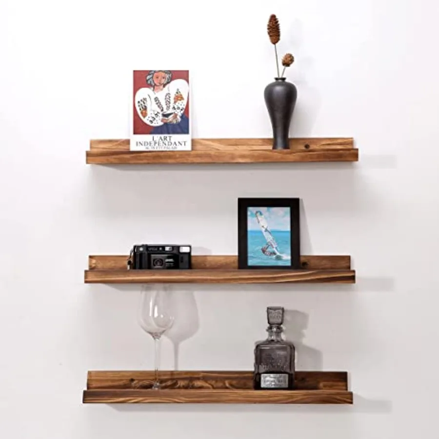 24 Inch Floating Shelves Handmade Wooden Picture Ledge Wall Shelf for Bedroom Living Room Office Kitchen Same Dimensions