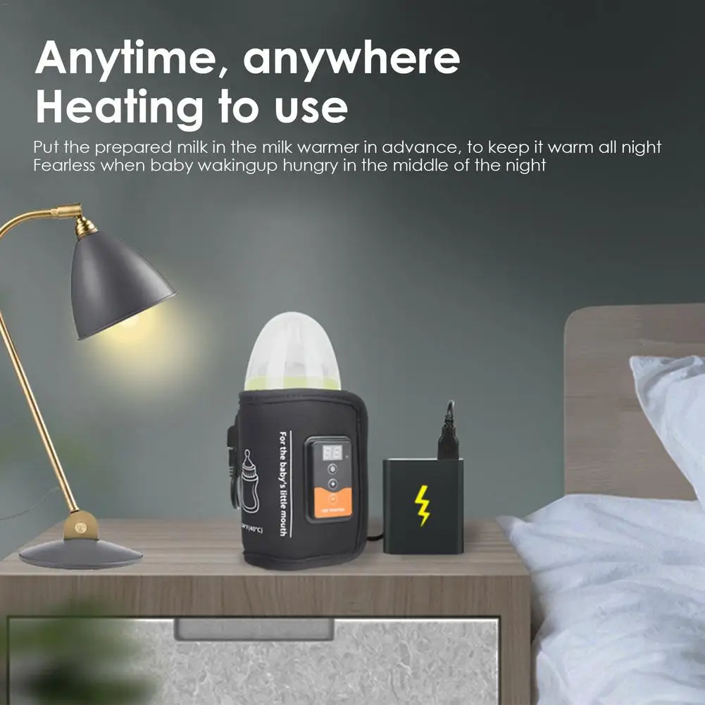 Baby Milk Bottle Warmer Thermostat Bag Car Portable USB Heating Intelligent Warm Milk Tool Insulation Cover Baby Bottle Warmer