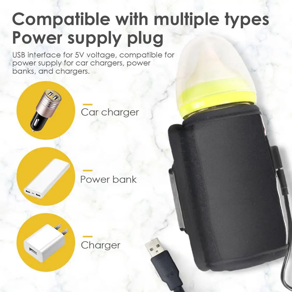 Baby Milk Bottle Warmer Thermostat Bag Car Portable USB Heating Intelligent Warm Milk Tool Insulation Cover Baby Bottle Warmer