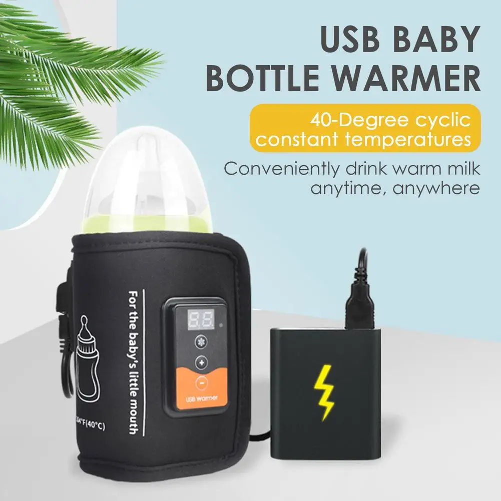 Baby Milk Bottle Warmer Thermostat Bag Car Portable USB Heating Intelligent Warm Milk Tool Insulation Cover Baby Bottle Warmer