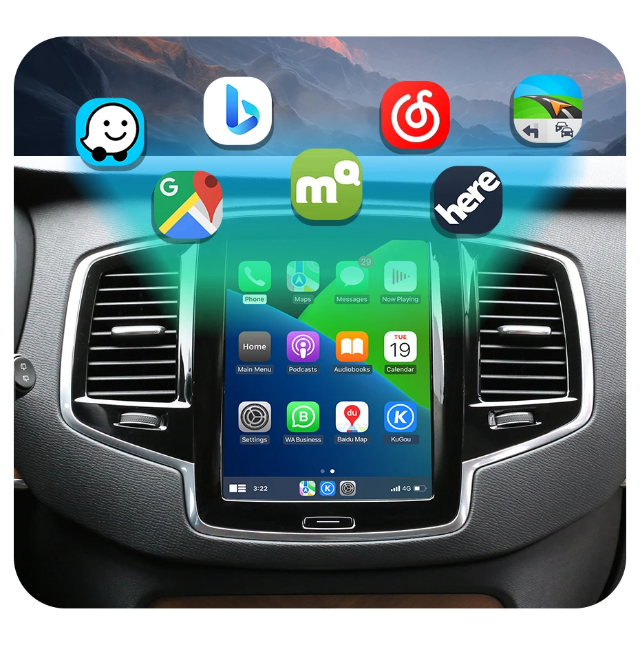 ISUDAR Wireless Carplay Module For Volvo XC90/XC60/XC40/S90/S60/V90/V60 Carplay AI Upgrade Adapter Android Auto Hicar Bluetooth