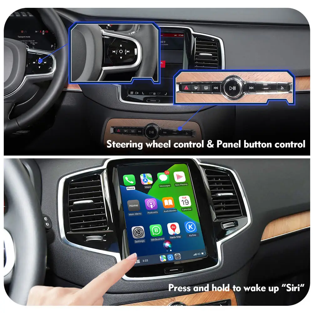 ISUDAR Wireless Carplay Module For Volvo XC90/XC60/XC40/S90/S60/V90/V60 Carplay AI Upgrade Adapter Android Auto Hicar Bluetooth