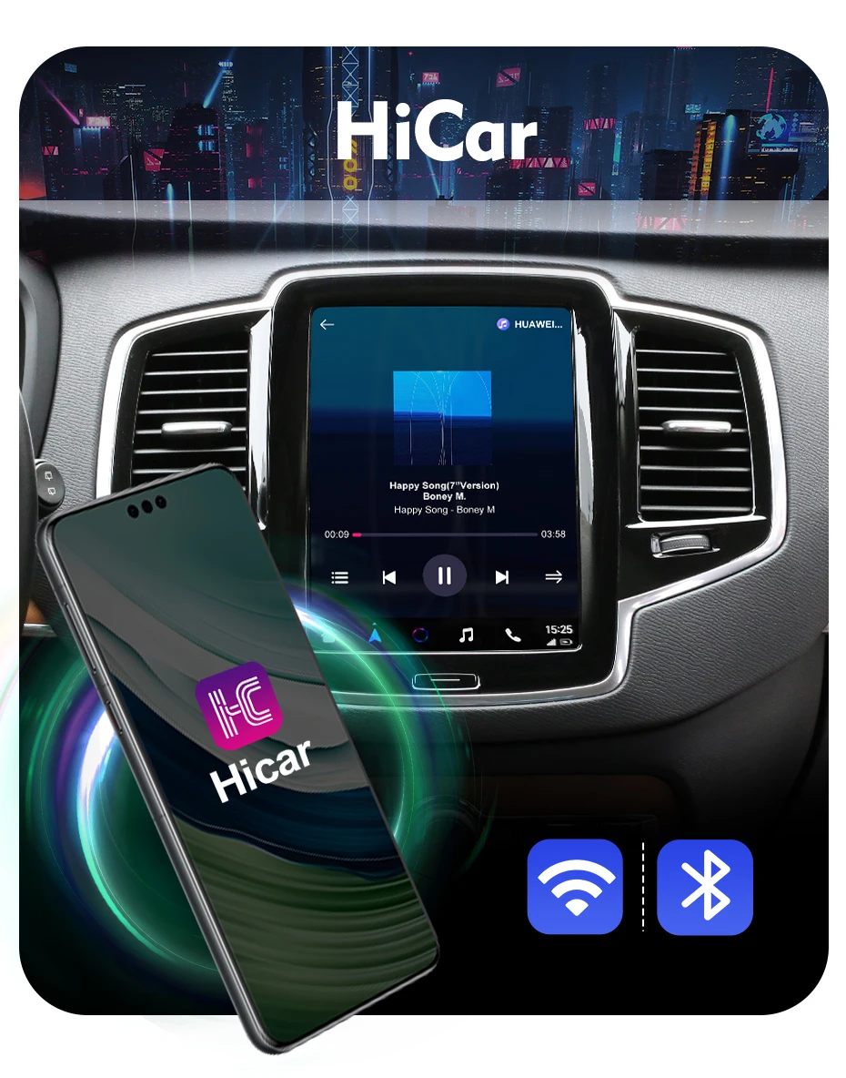 ISUDAR Wireless Carplay Module For Volvo XC90/XC60/XC40/S90/S60/V90/V60 Carplay AI Upgrade Adapter Android Auto Hicar Bluetooth