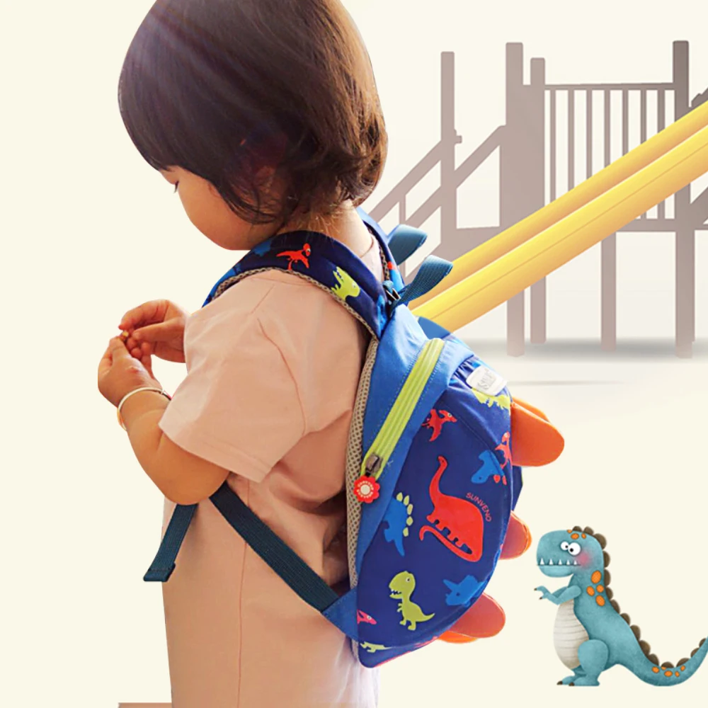 Sunveno Children's Backpack Bag for Boys Girls Toddler Preschool Kids Lunch Bag – Safety Harness Leash,Dinosaur, Lightweight
