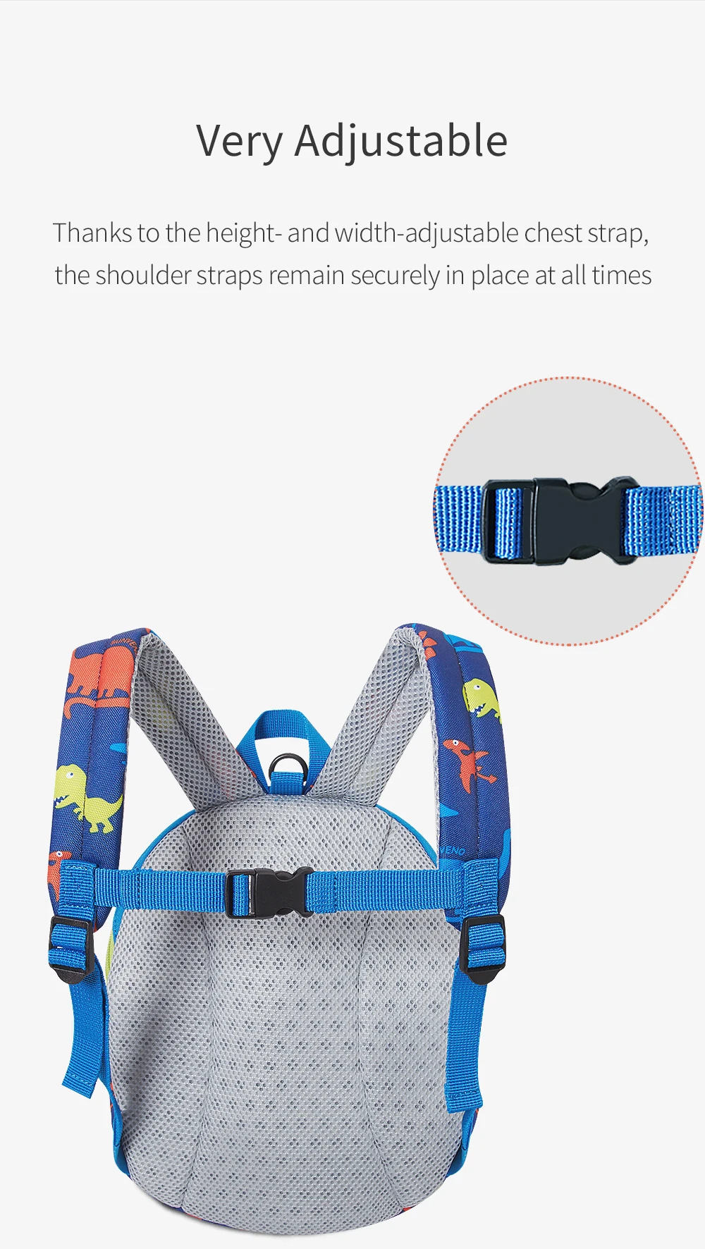 Sunveno Children's Backpack Bag for Boys Girls Toddler Preschool Kids Lunch Bag – Safety Harness Leash,Dinosaur, Lightweight