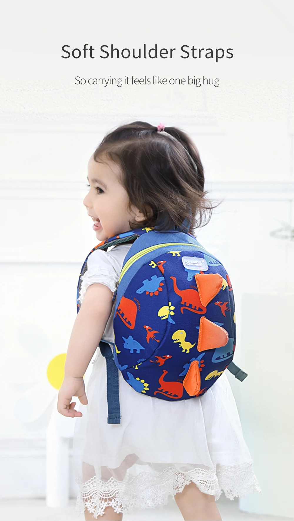 Sunveno Children's Backpack Bag for Boys Girls Toddler Preschool Kids Lunch Bag – Safety Harness Leash,Dinosaur, Lightweight