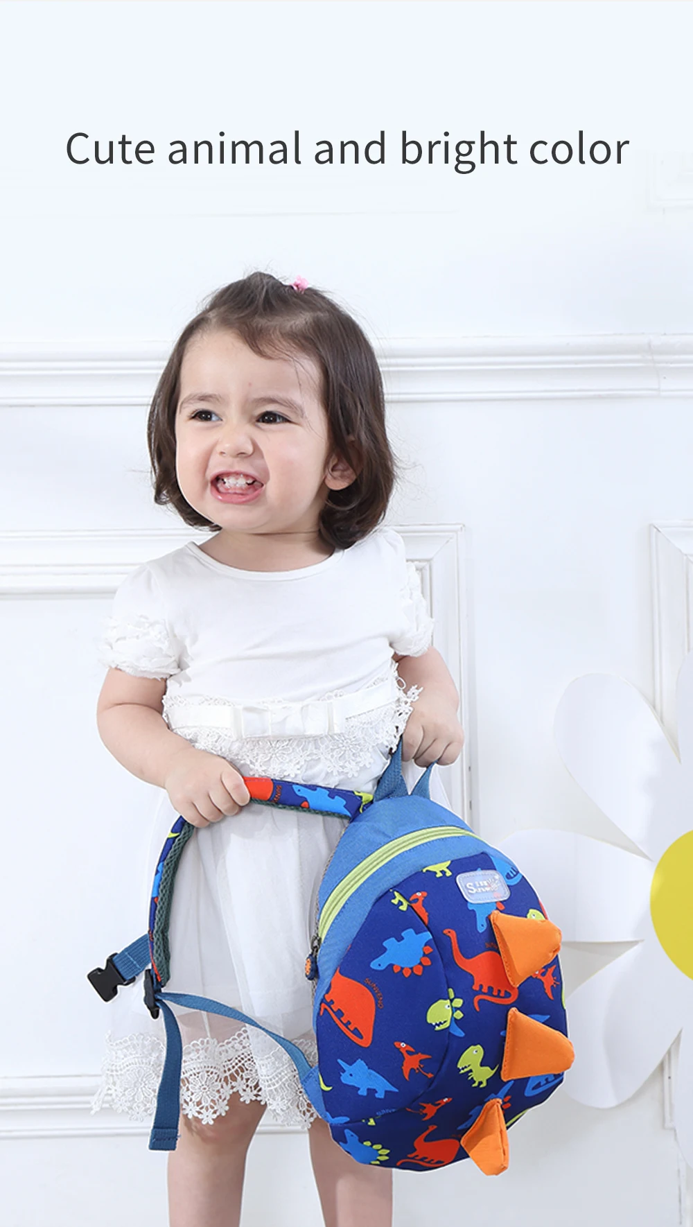 Sunveno Children's Backpack Bag for Boys Girls Toddler Preschool Kids Lunch Bag – Safety Harness Leash,Dinosaur, Lightweight