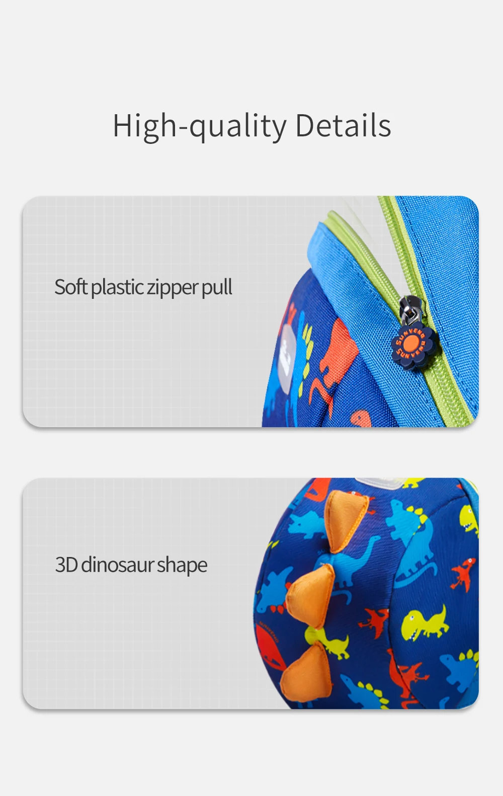 Sunveno Children's Backpack Bag for Boys Girls Toddler Preschool Kids Lunch Bag – Safety Harness Leash,Dinosaur, Lightweight