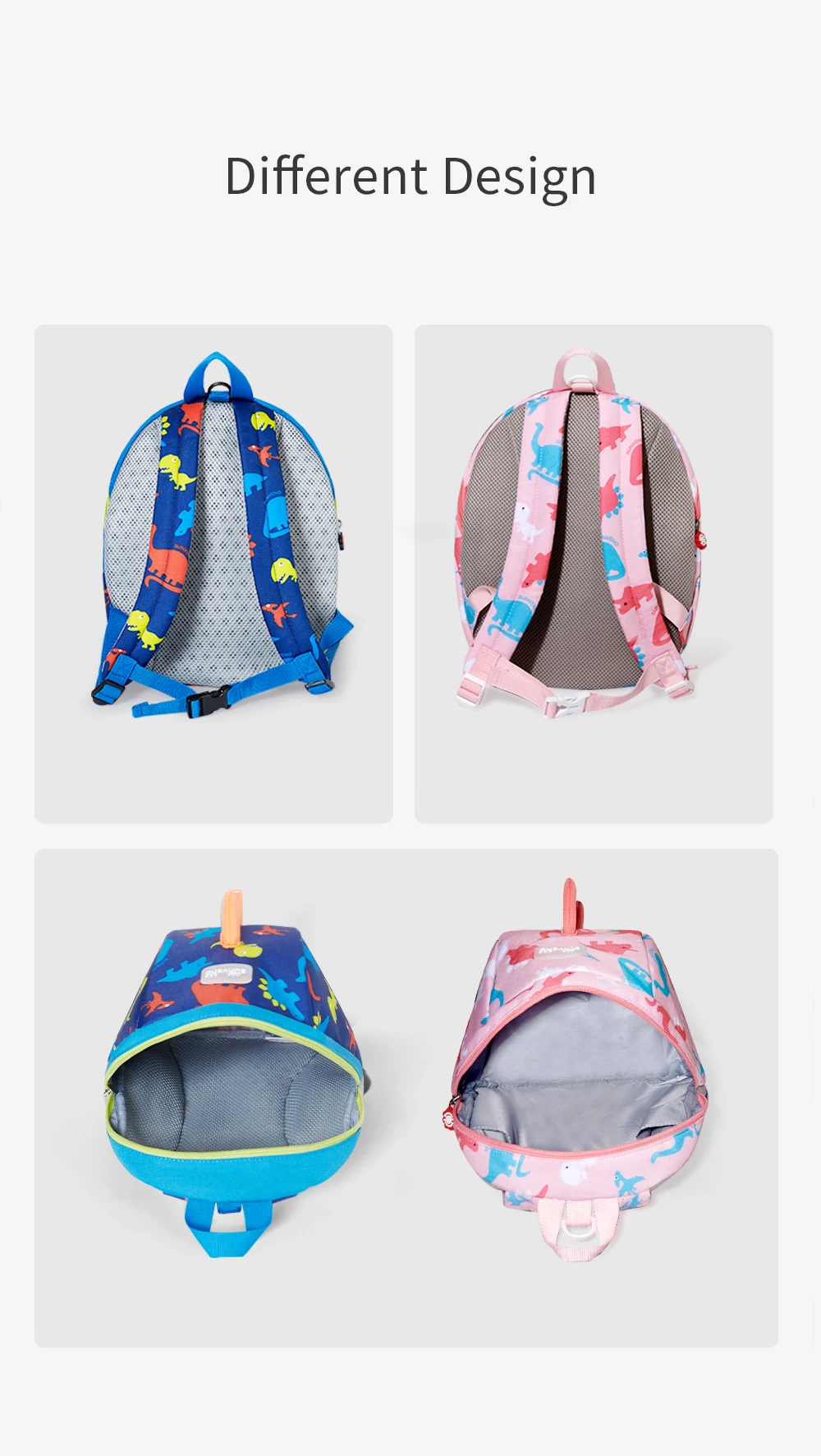 Sunveno Children's Backpack Bag for Boys Girls Toddler Preschool Kids Lunch Bag – Safety Harness Leash,Dinosaur, Lightweight