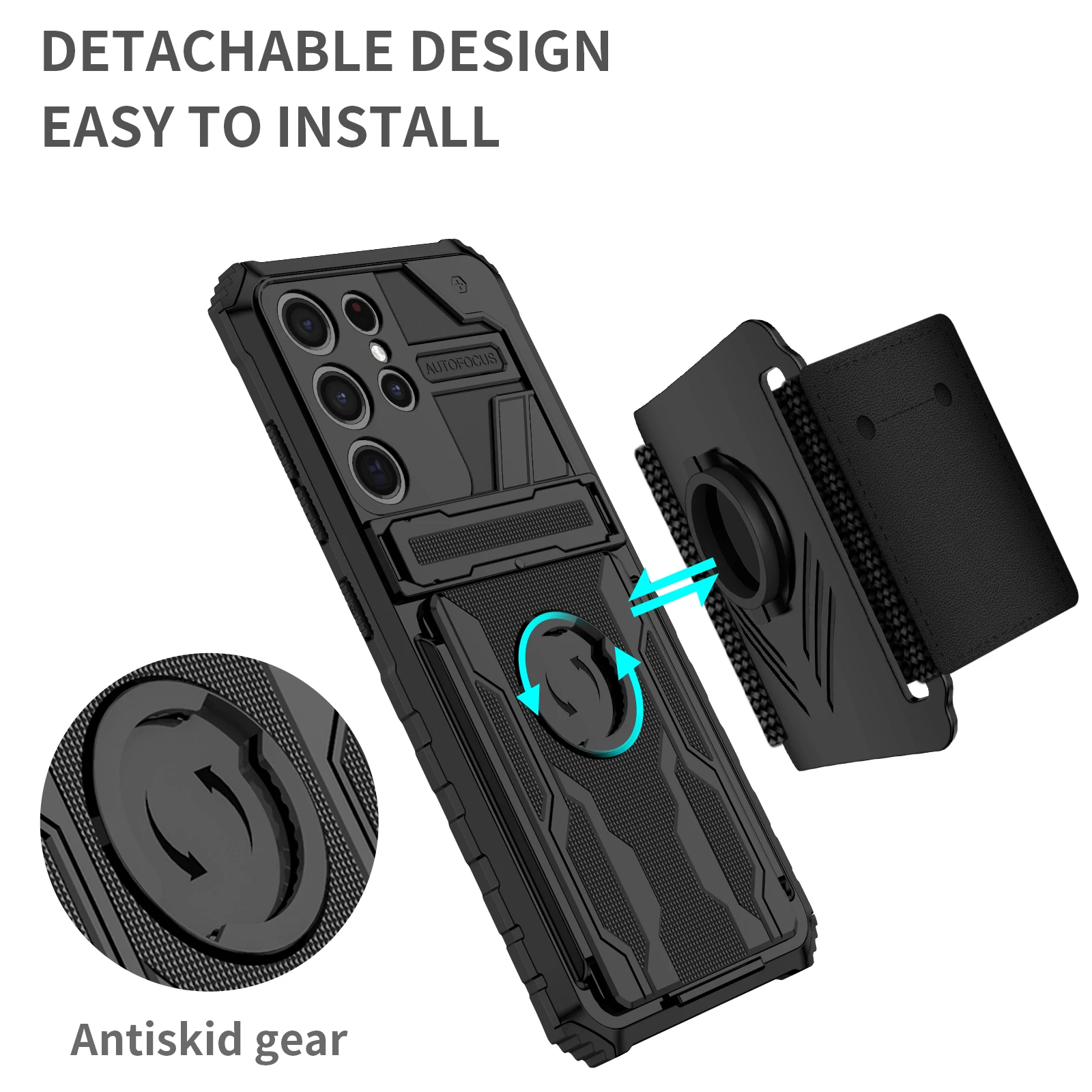 for Samsung Galaxy S21 Note 20 Ultra 5G Wristband Phone Holder, 360° Rotatable Forearm Armband Great for Hiking Biking Running