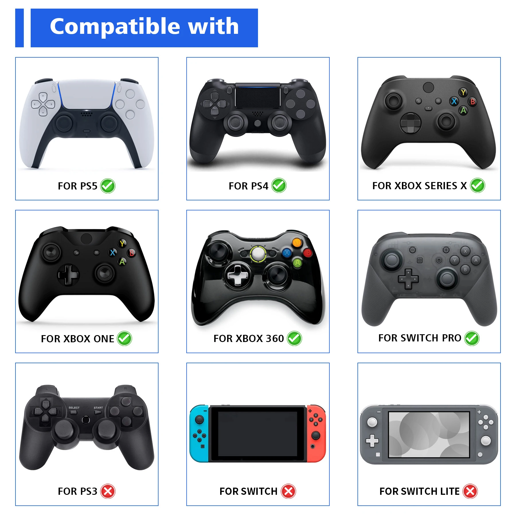 PlayVital 5 Colors 3 Different Strength 5 Pairs Precision Rings for ps5, for ps4, for Xbox Series, for Switch Pro Controller