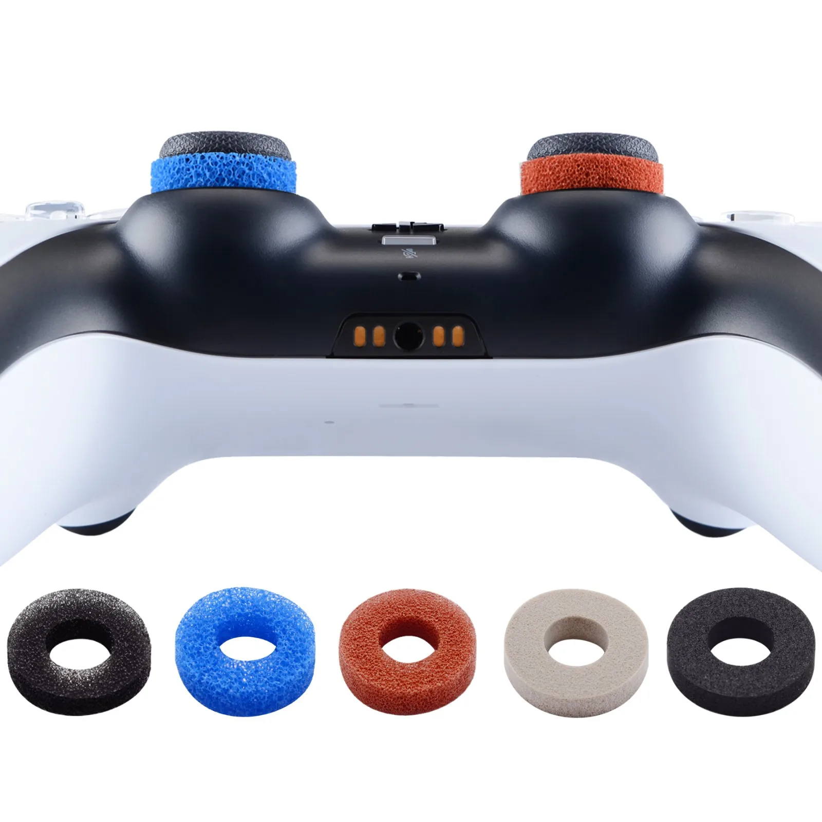 PlayVital 5 Colors 3 Different Strength 5 Pairs Precision Rings for ps5, for ps4, for Xbox Series, for Switch Pro Controller
