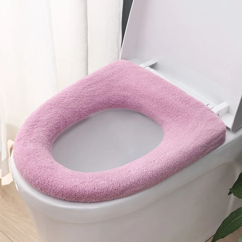 Bathroom Toilet Seat Closestool Washable Soft Winter Warmer Mat Pad Cushion O-shape Toilet seat Bidet Covers