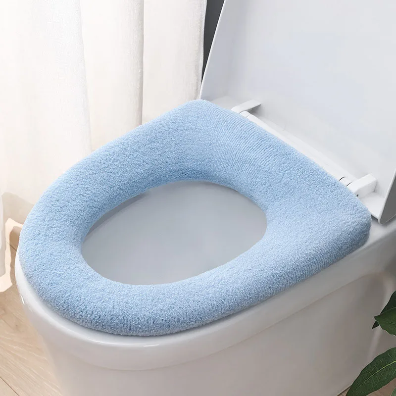 Bathroom Toilet Seat Closestool Washable Soft Winter Warmer Mat Pad Cushion O-shape Toilet seat Bidet Covers