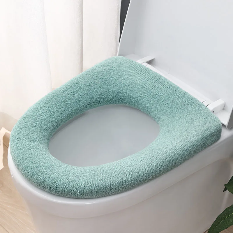 Bathroom Toilet Seat Closestool Washable Soft Winter Warmer Mat Pad Cushion O-shape Toilet seat Bidet Covers