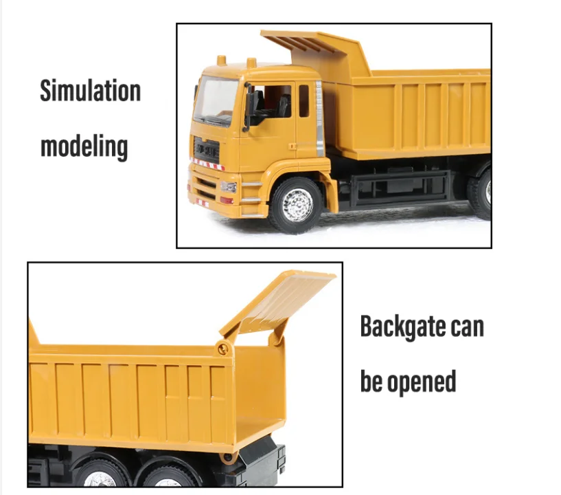 2.4GHZ Rc Cars Dump Truck Vehicle For Children Boys Xmas Birthday Gifts Simulation City Transporter Engineering Model Beach Toys