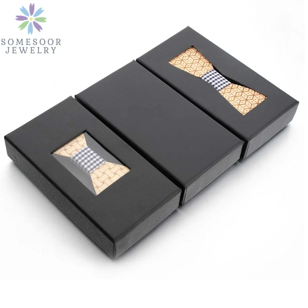 SOMESOOR Fashion Bowtie Gift Box Fit Wedding Suits Necktie Shirt Bowknots Storage Boxes Organizer Case For Men Women