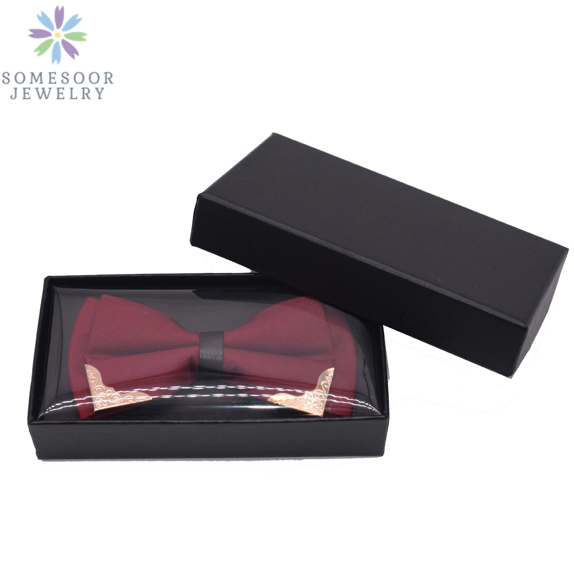 SOMESOOR Fashion Bowtie Gift Box Fit Wedding Suits Necktie Shirt Bowknots Storage Boxes Organizer Case For Men Women