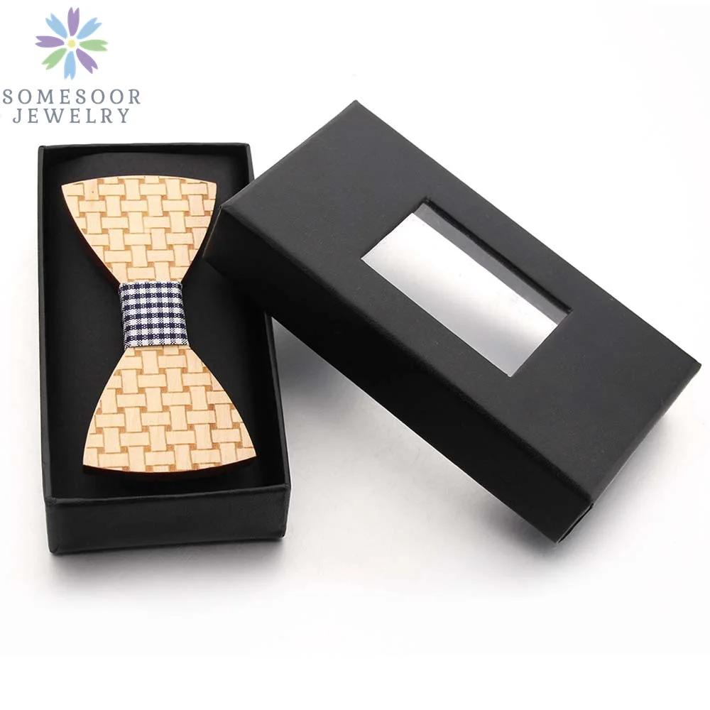 SOMESOOR Fashion Bowtie Gift Box Fit Wedding Suits Necktie Shirt Bowknots Storage Boxes Organizer Case For Men Women