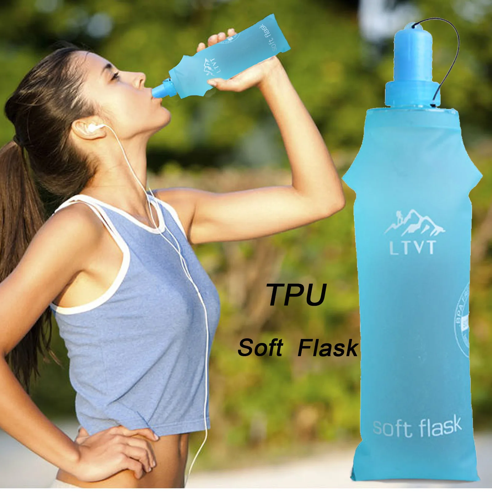 Flexible Water Bottle Foldable Travel Water Bag Portable Sports Travel Water Bottles For Profession Sports And Daily Life For