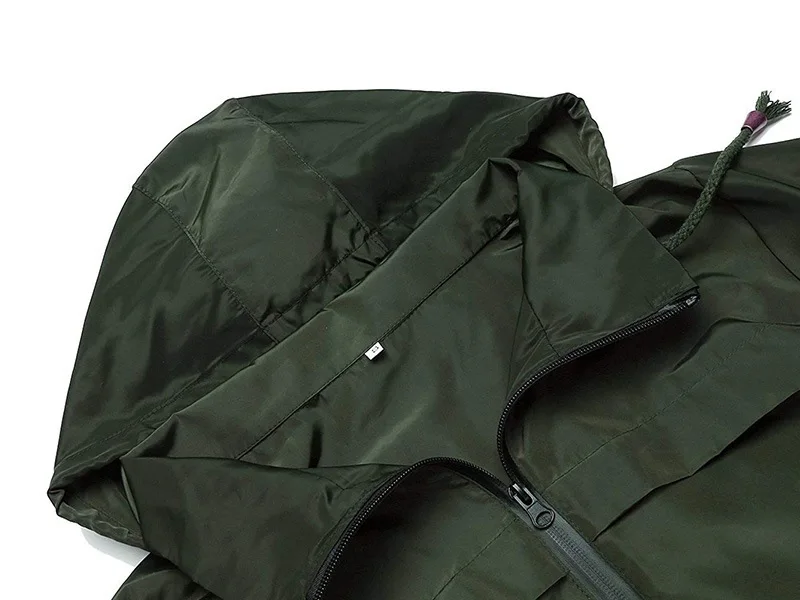 Women Fashion All Seasons Outdoor Waterproof Rain Jacket Casual Loose Hooded Windproof Coat Climbing Windbreaker Jacket