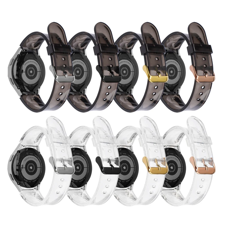 Band For Samsung Galaxy Watch 4 classic 46mm 42mm No Gaps Transparent Silicone Bracelet correa Galaxy Watch 4 5 44mm 40mm Strap