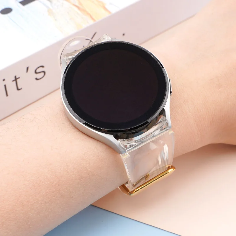 Band For Samsung Galaxy Watch 4 classic 46mm 42mm No Gaps Transparent Silicone Bracelet correa Galaxy Watch 4 5 44mm 40mm Strap