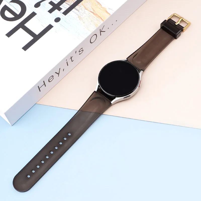 Band For Samsung Galaxy Watch 4 classic 46mm 42mm No Gaps Transparent Silicone Bracelet correa Galaxy Watch 4 5 44mm 40mm Strap