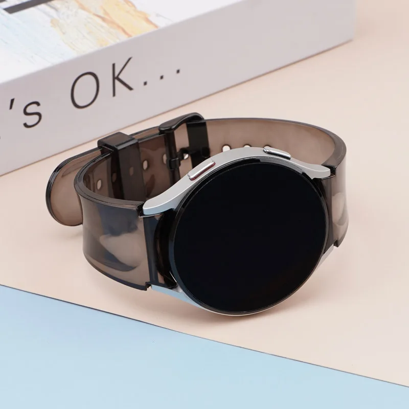 Band For Samsung Galaxy Watch 4 classic 46mm 42mm No Gaps Transparent Silicone Bracelet correa Galaxy Watch 4 5 44mm 40mm Strap