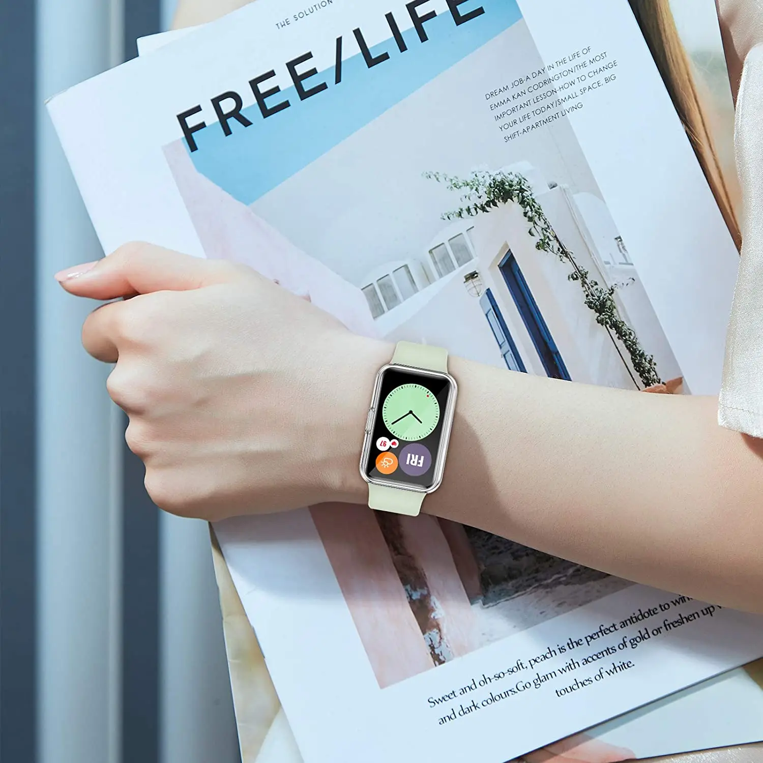 Plated Cover For Huawei Watch fit Case Smartwatch TPU Bumper All-Around Screen Protector Huawei Watch fit new 2021 Case