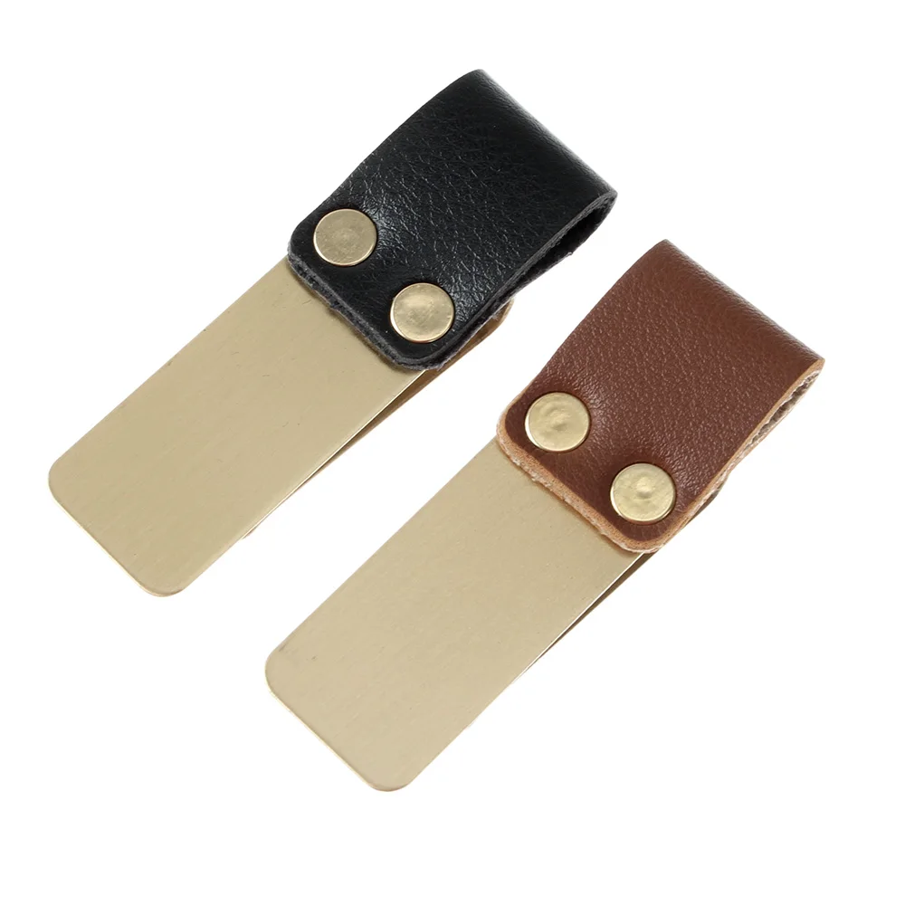 1Pc Metal Leather Pen Holder Brass Stainless Steel Pencil Clip Vintage Dairy Notebook Metal Clip Clipboards Pen Holder Pen Clip