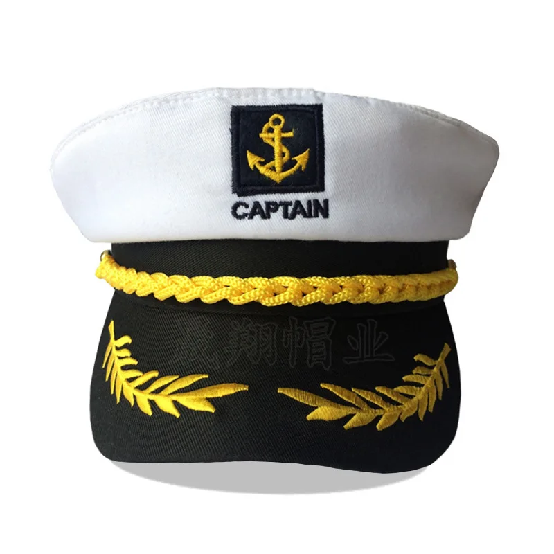 Adult Yacht Military Captain Hats Adjustable Men Women Navy Marine Admiral Cap Costume Party Fancy Dress Accessories
