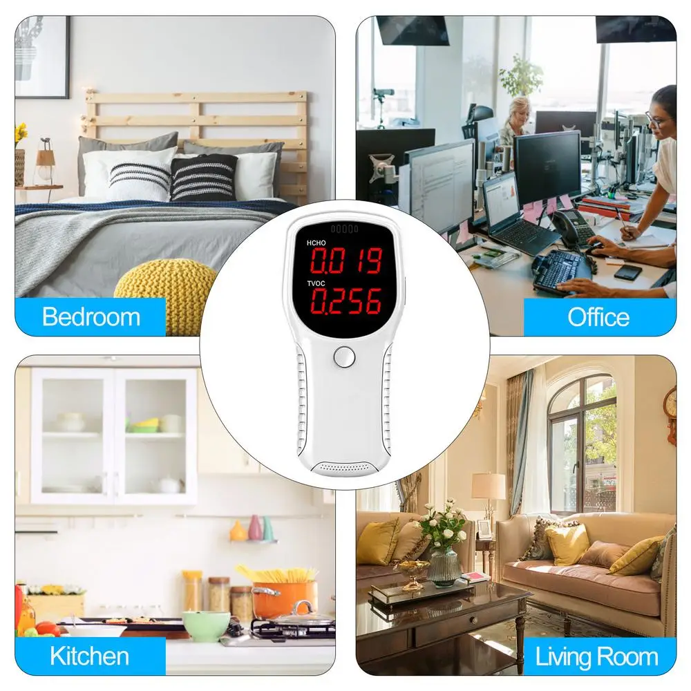 Air Quality Monitor For HCHO TVOC TVOC Indoor Air Pollution Tester Formaldehyde Detector Indoor HCHO Detector For Home Factory
