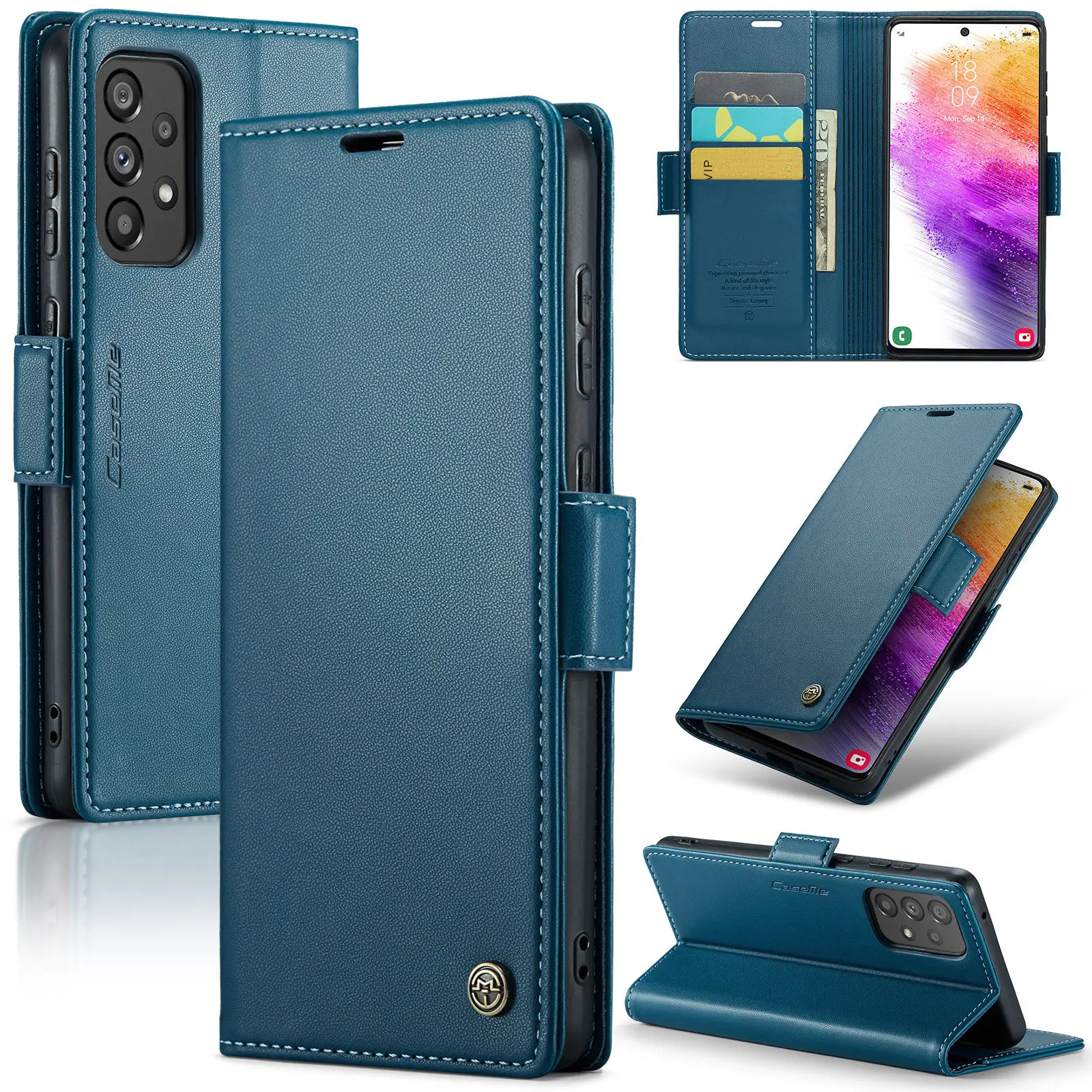 CaseMe for Samsung Galaxy A73 5G A72 A70S A54 A53 A52 A32 A20 A14 A13 Leather Flip Wallet Case Magnetic Card Holder Phone Cover