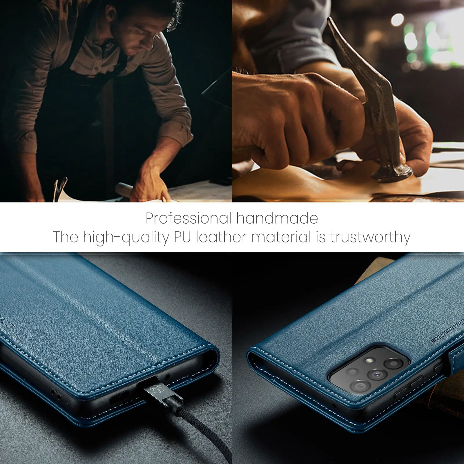 CaseMe for Samsung Galaxy A73 5G A72 A70S A54 A53 A52 A32 A20 A14 A13 Leather Flip Wallet Case Magnetic Card Holder Phone Cover