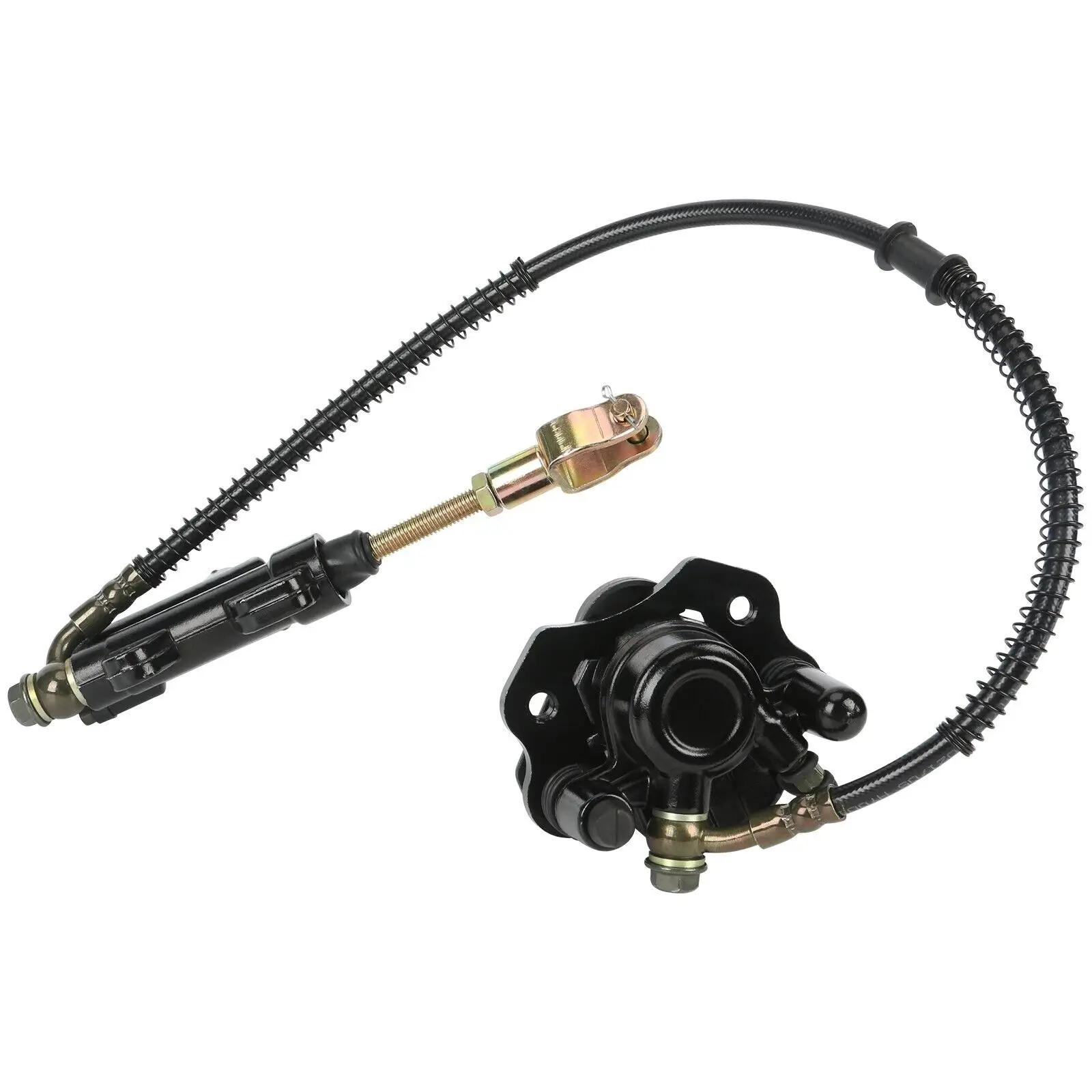 Rear Hydraulic Foot Brake Assembly Caliper Master Cylinder ATV Quad Buggy GoKart