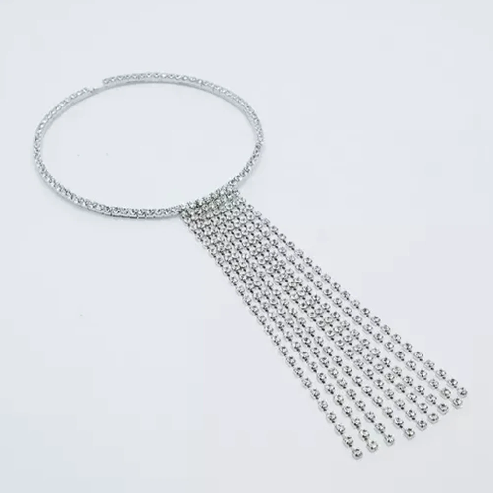 Stonefans Fashion Indian Tassel Jewelry Necklace Decoration Rhinestone Fringe Necklaces 2025 Y2K Crystal Choker for Women Party