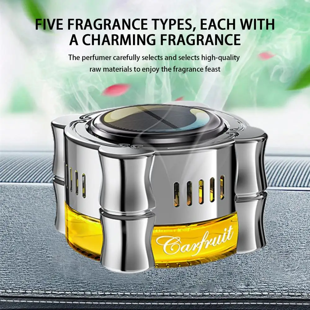Car Air Freshener Solar 60ml Car Perfume Scent Fragrance Air Purifier DIY Natural Essential Oil Diffuser 360 Degree Rotating