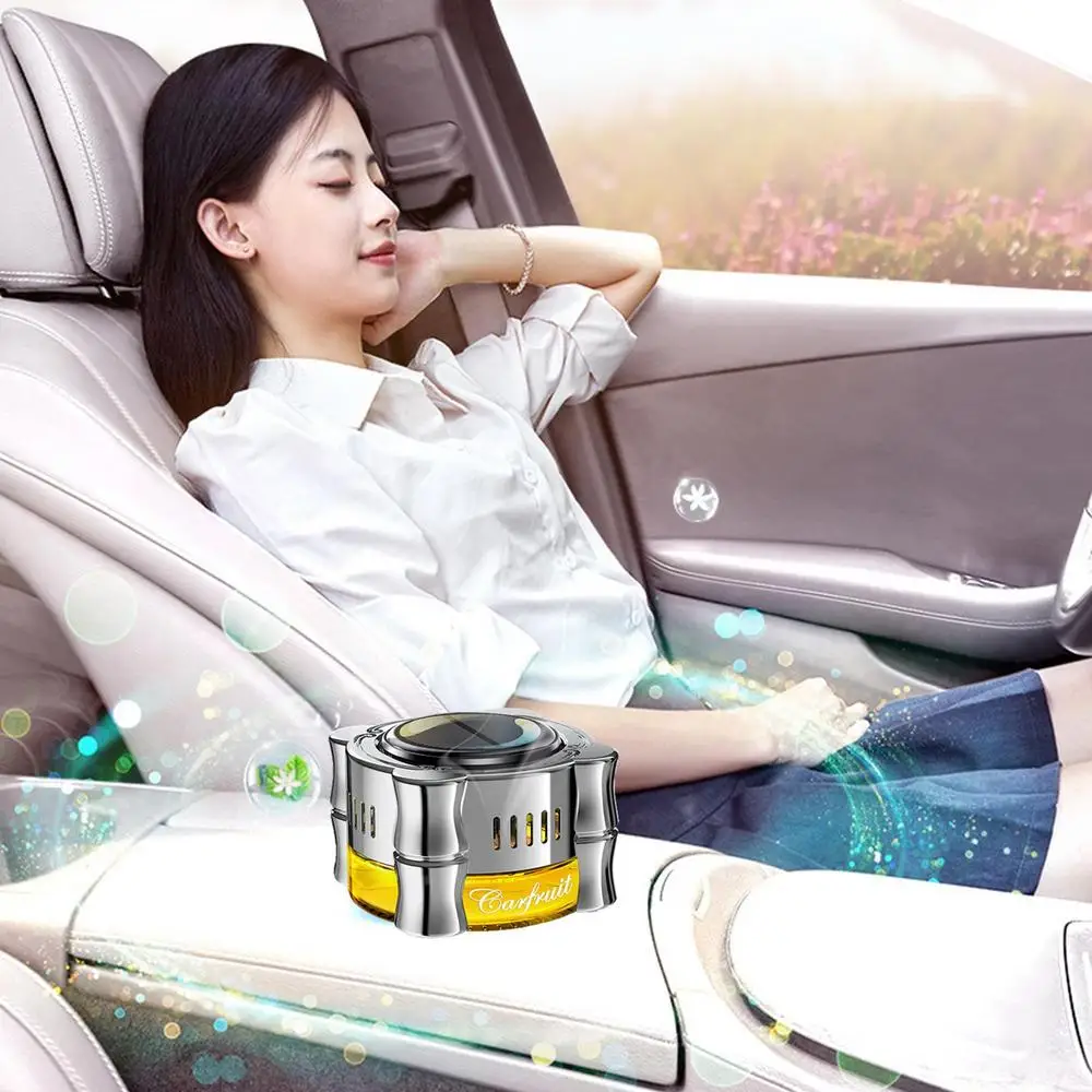Car Air Freshener Solar 60ml Car Perfume Scent Fragrance Air Purifier DIY Natural Essential Oil Diffuser 360 Degree Rotating