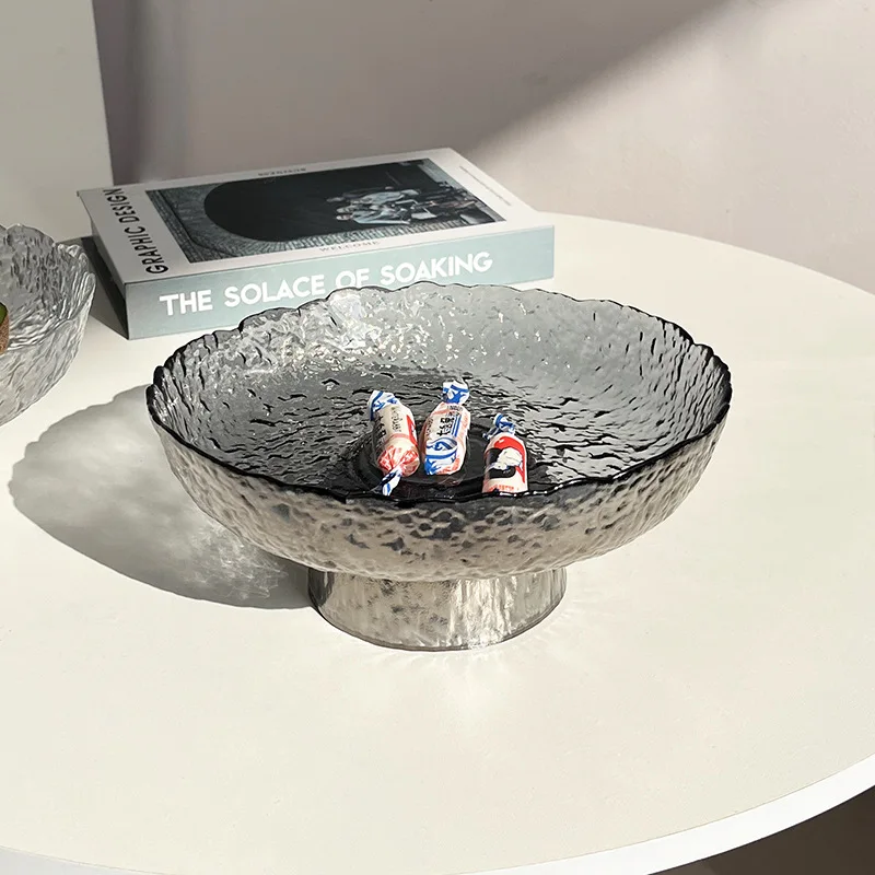 Crystal Fruit Plate Snack Candy Desktop Decorative Plate Dance Wedding Tableware Bread Plate Cake Stand Bowl Food Fruit Plates
