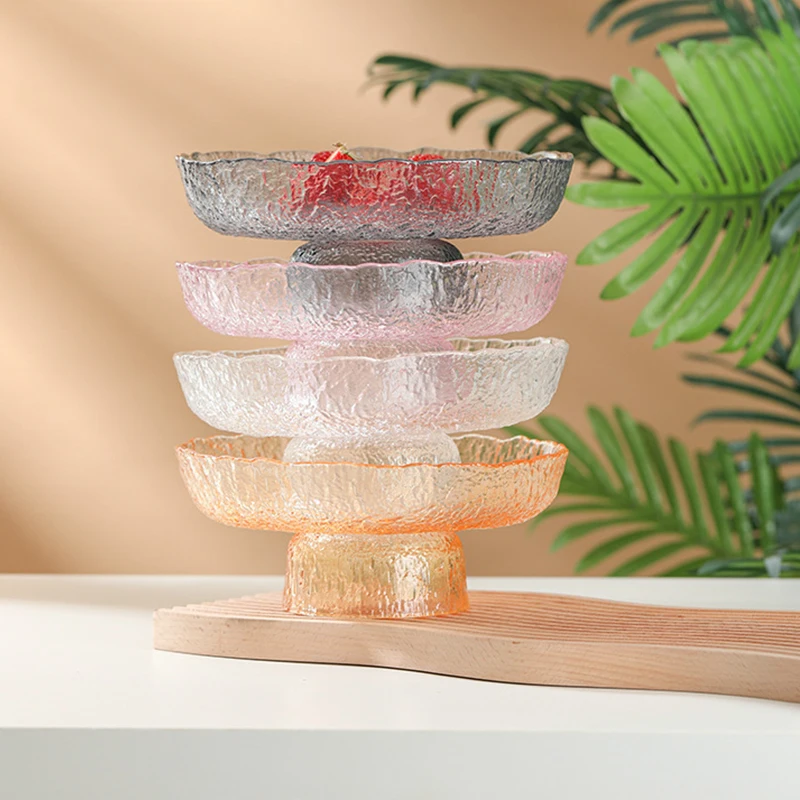 Crystal Fruit Plate Snack Candy Desktop Decorative Plate Dance Wedding Tableware Bread Plate Cake Stand Bowl Food Fruit Plates