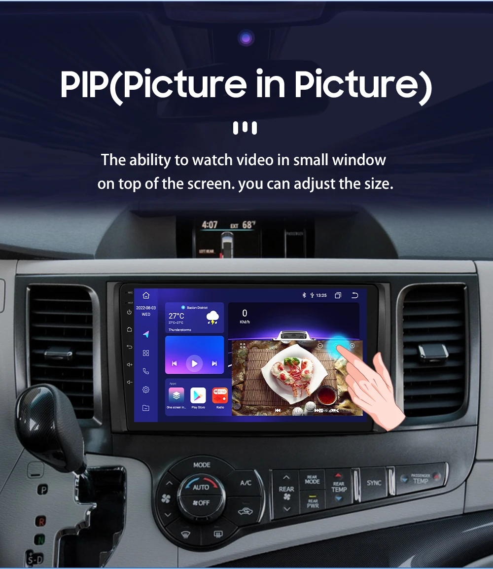 Hizpo For Toyota Sienna XL30 2010-2014 Car Radio Multimedia Video Player Navigation Stereo GPS Android Auto Carplay 8G+128GB RDS
