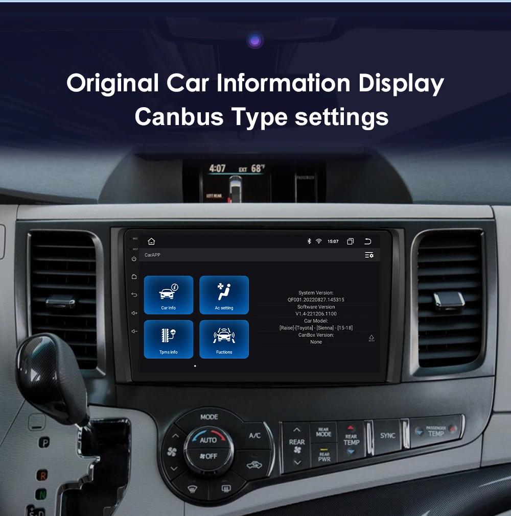 Hizpo For Toyota Sienna XL30 2010-2014 Car Radio Multimedia Video Player Navigation Stereo GPS Android Auto Carplay 8G+128GB RDS