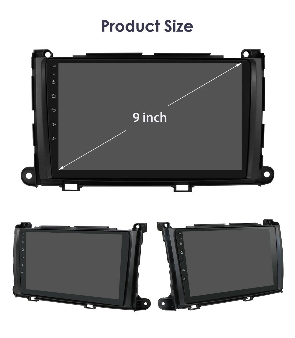 Hizpo For Toyota Sienna XL30 2010-2014 Car Radio Multimedia Video Player Navigation Stereo GPS Android Auto Carplay 8G+128GB RDS