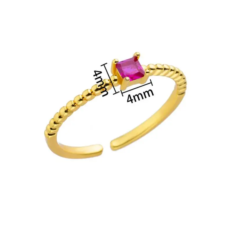 Green Zircon Stainless Steel Ring for Women Gold Plated Finger Rings Female Vintage Jewelry Simple Aesthetic Accessories Anillos