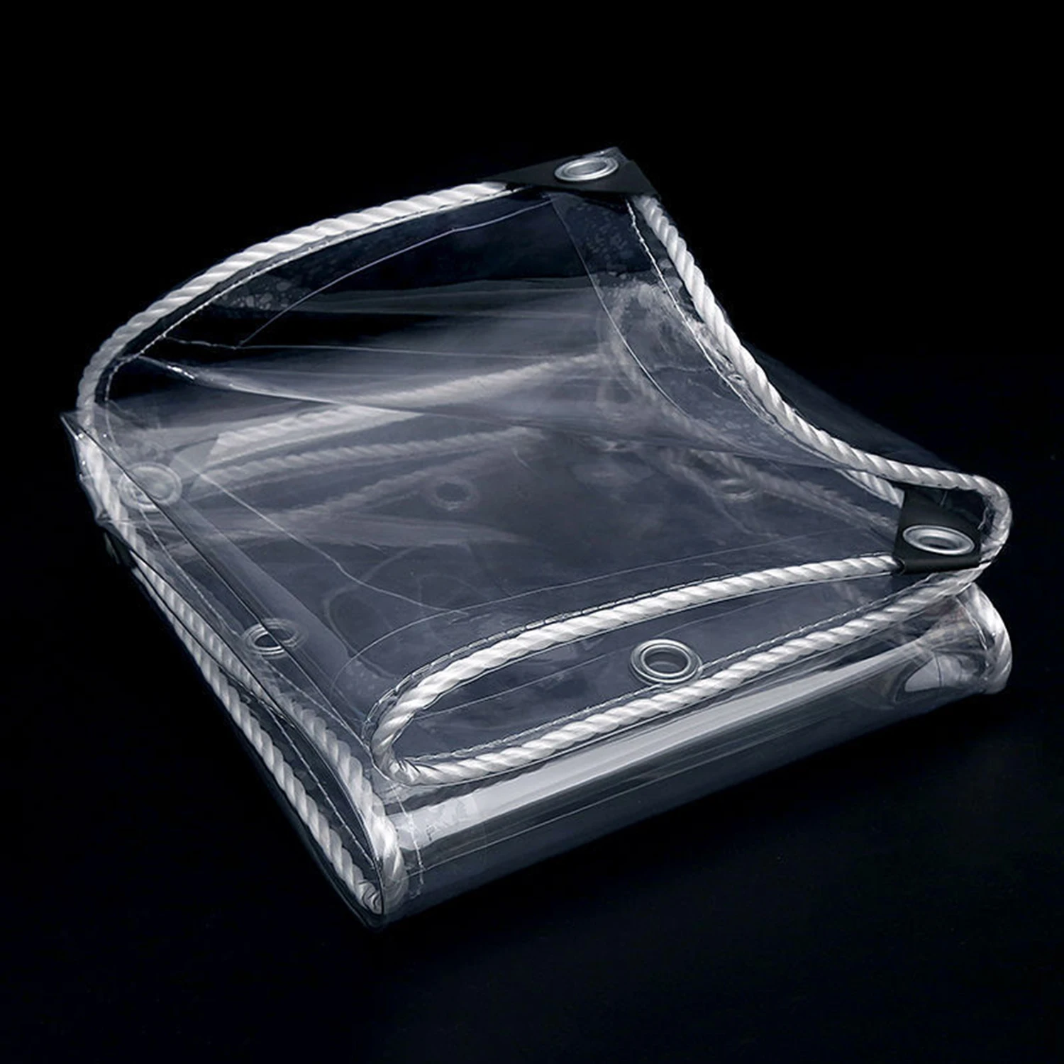 Tarpaulin Transparent Waterproof PVC Plastic with Eyelets for Garden Furniture Plant Greenhouse Pet Hutch Roof Covered Rainproof