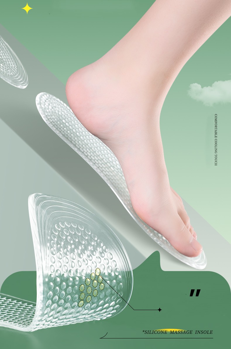 Non Slip Silicone Insoles for Shoes Orthotic Arch Support Insole Soft Shoe Inserts Sport Anti-slip Template Man Women Shoe Sole