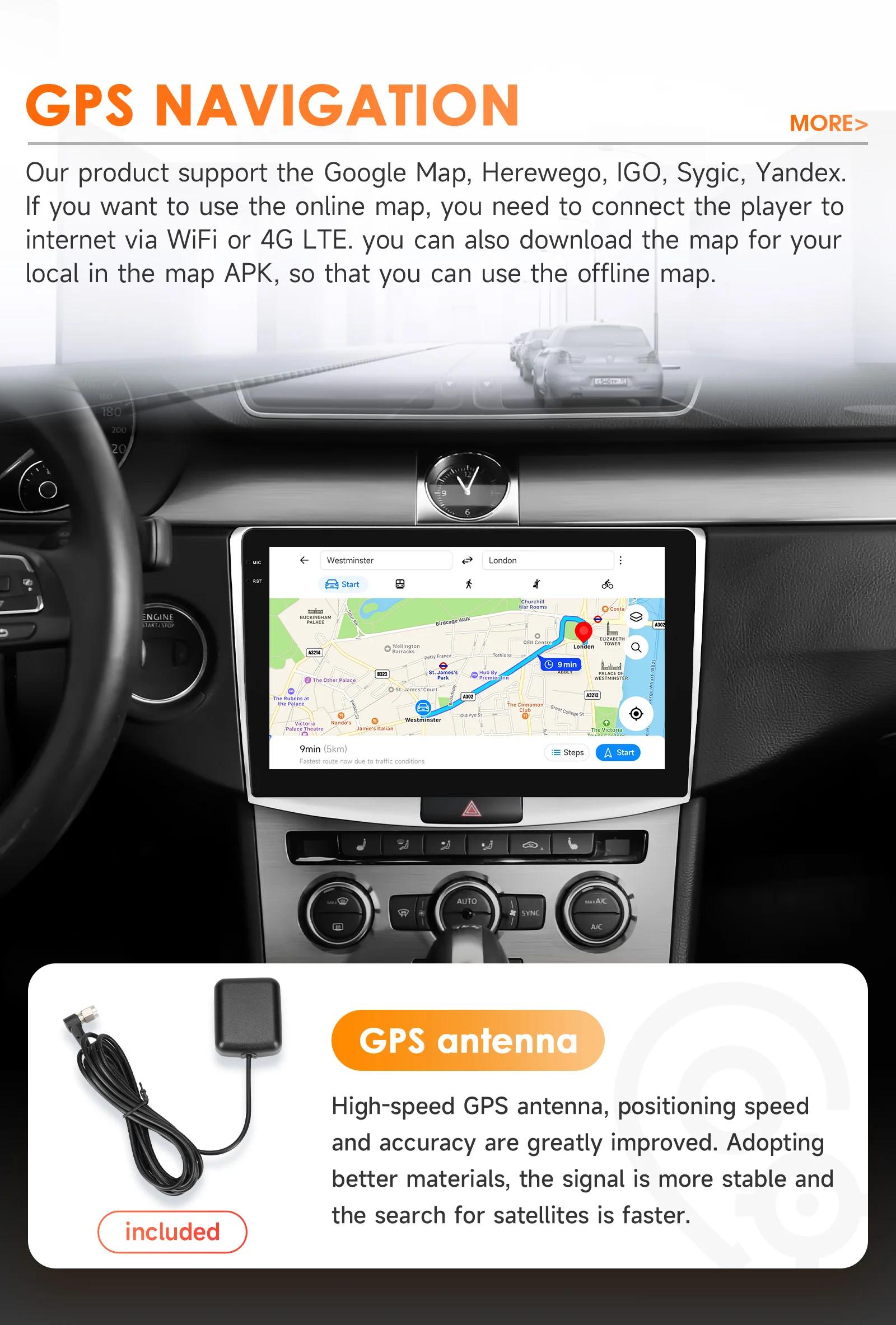 Hizpo Android Auto Radio For Volkswagen VW Passat B7 CC 2010-2015 Multimedia Player 2din AutoRadio GPS Stereo Carplay AI Voice